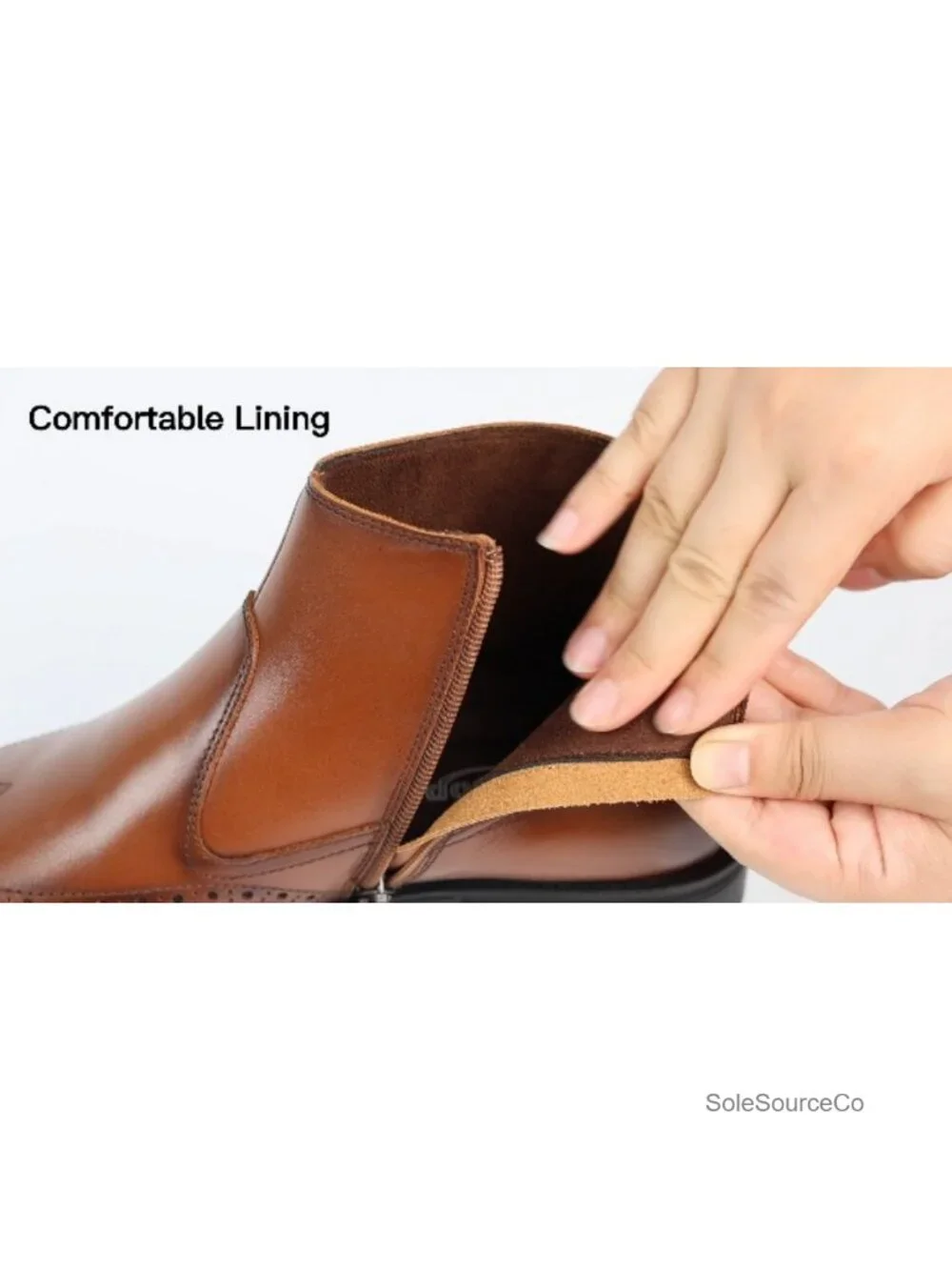 Men's Genuine Leather Cap Toe Ankle Dress Boots Cuban Heel Wingtip Oxford